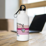 Stainless Steel Water Bottle. From Sklarsky's  one line contour series - "Signs and Time"