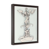 Bethesda Fountain Vertical Framed Premium Gallery Wrap Canvas