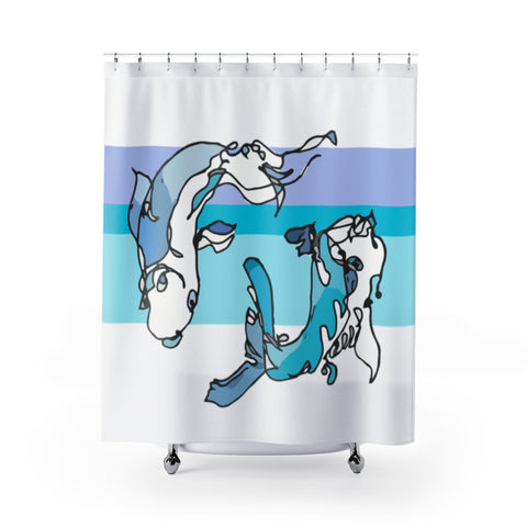 "Signs and Time PISCES" A Shower Curtain