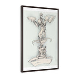 Bethesda Fountain Vertical Framed Premium Gallery Wrap Canvas