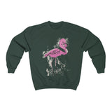 Full Pink Flamingo Heavy Blend™ Crewneck Sweatshirt