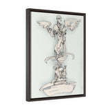 Bethesda Fountain Vertical Framed Premium Gallery Wrap Canvas