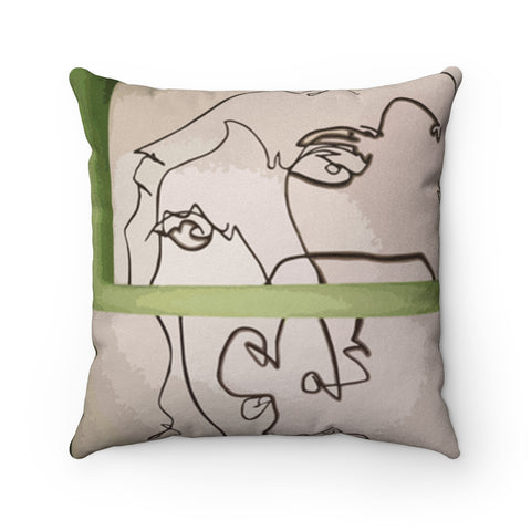 Two Face Faux Suede Square Pillow